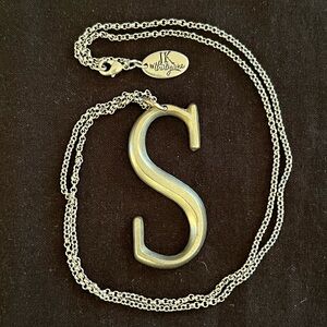 Initial “S” Pendant in Pewter